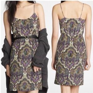 J. Crew Blouson Paisley Slip Dress